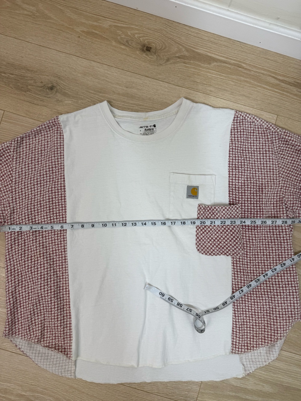 Remi Lyn & Co. Handmade Upcycled Split Carhartt & Flannel Long Sleeve Tee - Picture 14 of 14